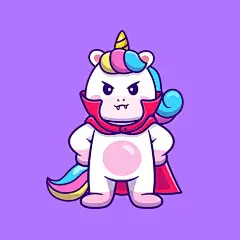 可爱的独角兽吸血鬼卡通矢量插画矢量图设计素材