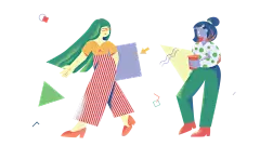免抠元素 PNG 矢量插画 扁平风夸张造型男女人物多场景噪点肌理插画AI矢量设计素材 (1)-01