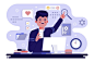 Multitasking concept illustration Free Vector