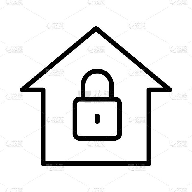 移动限制矢量字形图标设计、居家封锁符号、安全隔离家园概念、白背景上的冠状病毒隔离期、公共卫生和物理距