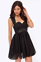 Southern Sweetheart Embroidered Black Dress
