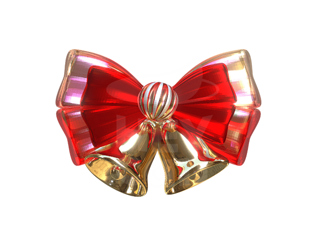 3D圣诞颂歌系列-可爱蝴蝶结金属铃铛发卡