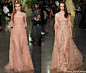 Elie Saab 2015 S/S Couture. Elie Saab仙了这么多季，依然让人充满期待，这一季少了份清新，多了些复古。簇拥着蕾丝，羽毛，钉珠的仙裙中，也美出了新高度！#2015春夏巴黎高级定制时装周#