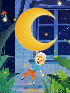 小清新手绘心灵晚安插画海报