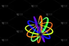 模糊球在运动与荧光棒荧光灯