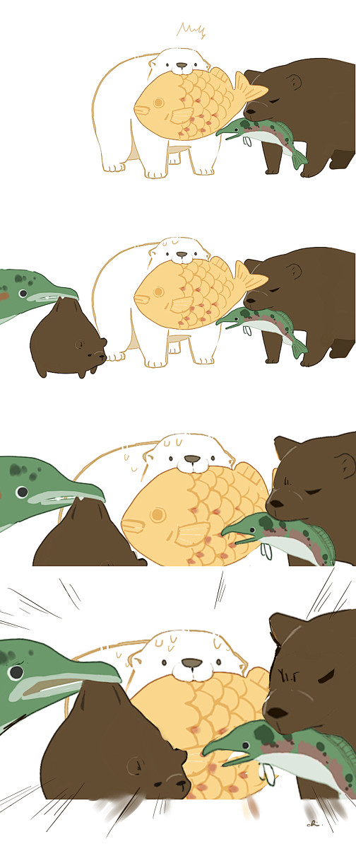 #オリジナル 鮭とクマ - チャイ的漫画