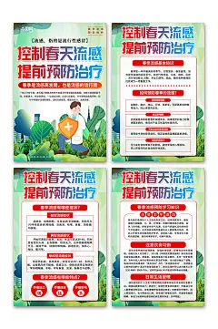 春季预防流感提前预防治疗医疗知识海报