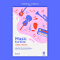 Kids music platform poster template Free Psd