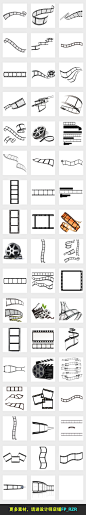 50款电影胶片胶卷胶带边框图片PNG素材