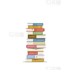 Stack of books on a white background. Pile of books vector illustration. Icon stack of books in flat style