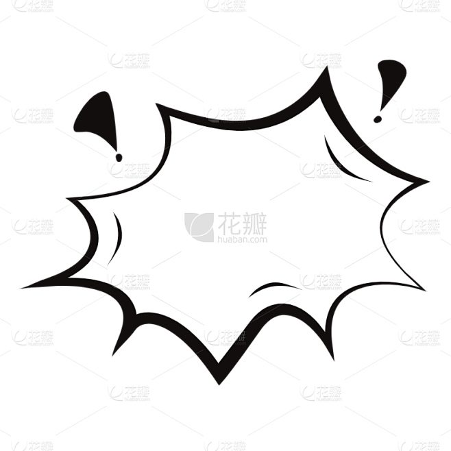 手绘-漫画对话爆炸框基础装饰-SVG6