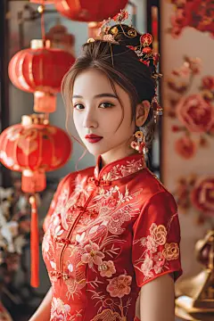 传统典雅美女人物肖像摄影图