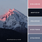 Setting sun behind the mountain Color Palette #125(B42D5)