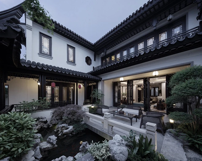 南京绿城桃花源,庭院. Image © 泠城摄影工作室 shiromio studio-花瓣网