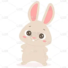一个可爱的卡通兔子的插图