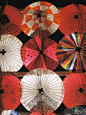 Gorgeous paper umbrellas at the theaters of war and peace. #japan