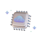 云处理器存储数据数据库3D图标 cloud processor storage data database icon