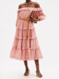 Zimmermann Mae ruffled dot-embroidered voile midi dress