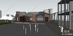工业风文创街区SU模型下载【ID:1113796669】_知末su模型网