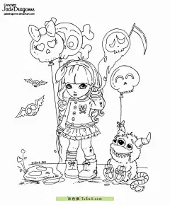 8张掉进兔子洞的爱丽丝可爱的女孩子小公主涂色简笔画！ | 涂色集，涂色画打印大图 : 在一个阳光明媚的下午，爱丽丝坐在河边，手里拿着一本书，正沉浸在文字的海洋中。突然，一只穿着背心、拿着怀表的白兔急匆匆地跑过，嘴里还念叨着：“哦，天哪！哦，天哪！我要迟到了！”爱丽丝的好奇心被彻底点燃，她立刻放下书本，跟随白兔而去。白兔跳进了 8张掉进兔子洞的爱丽丝可爱的女孩子小公主涂色简笔画！