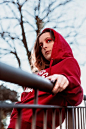 Photo Of Woman Wearing Red Hoodie