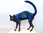 Galaxy Cat Sculpture Features Brilliant Color and Fantastical Patterns