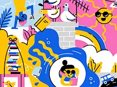 心有猛虎，细嗅蔷薇。蔷薇月季，傻傻无法区分。#插画#  由来自纽约布鲁克林的Laura Bohill 设计。Designed by the Laura Bohill（Brooklyn, NYC） ​​​​