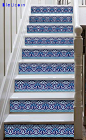 Stair riser decal : Indian hand painted style by Bleucoin on Etsy