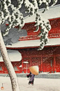 《佐佐寺的雪》—川瀬巴水