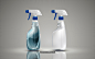 清洁喷壶 清洗液 清洁瓶 瓶体展示 灰色背景 洗洁模型 包装模板设计AI 矢量素材 包装
