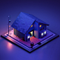 lowpoly Low Poly japan 3D Isometric tiltshift design