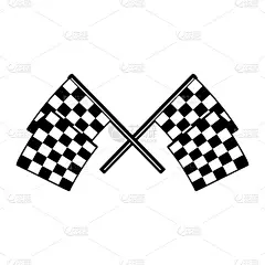 带有象棋图案的赛马旗帜。海报、会徽、标志、标签的设计元素。矢量图