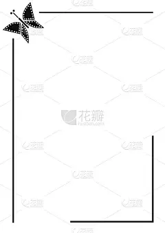 矢量空白的信件或贺卡。简单的形式与框架和蝴蝶。A4格式大小