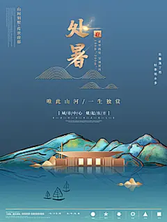 传统节气处暑海报模板