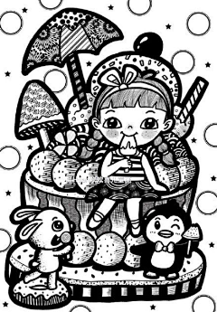 月朦胧q采集到装饰      黑白插画