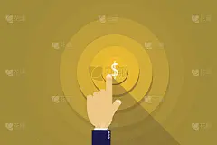 手摸钱。金钱浪潮的背景。