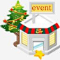 圣诞节屋子建筑卡通图标高清素材 页面 页面网页 平面电商 创意素材 png素材