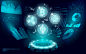 Premium Vector | 3d low poly digital cryptocurrency hud display. future web online payment. big data information exchange technology. blue abstract web internet electronic payment ui illustration