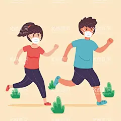 跑步   - 源文件下载【酷图网】跑步,运动,卡通人物,锻炼身体,ai矢量图,