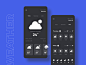 Daily UI #37 - Weather app mobile design clear design darkui darkmode interaction rainy sunny cloudy uidesign mobile ui mobile app weather icon icons weather app weather dailyuichallenge dailyui 037 dailyui