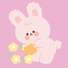 情人节可爱插画兔子情侣头像