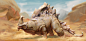 Desert Fatty, Lala Fuchs : Creature practice in Zbrush and Photoshop.