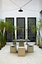 Zen courtyard--I'd do this on my patio except every time the air-con cut on it would ruin the entire effect.