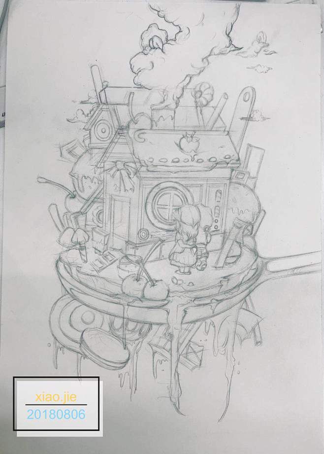 手绘图形创意马克笔插画