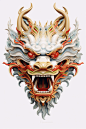 龙年龙头中国龙插画元素