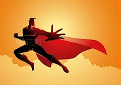 Superhero pose in actionGraphic vector illustration of a superhero pose in action
