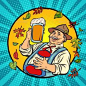 Oktoberfest German Old Man with Beer #German, #Oktoberfest, #Beer, #Man