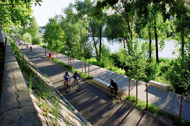 法国里昂的罗纳河岸园林景观设计规划,景观...