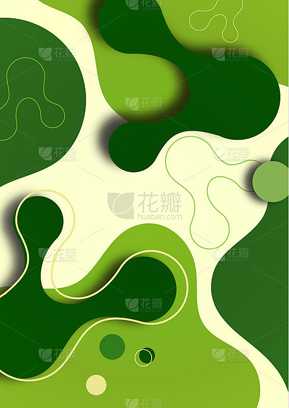 彩色几何背景设计。流动的形状与时髦的颜色...