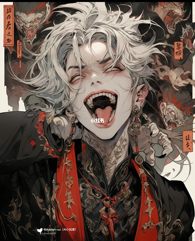 疯批“Vampire”︳②图片_男 头像 五官 表情，半身像图片素材-花瓣网